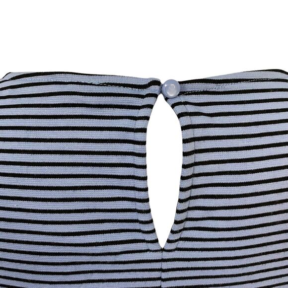 Worthington Top Womens Medium Flutter Ruffle Periwinkle Blue Stripe Work Career - Picture 9 of 14